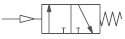 3/2-way valve, pneumatically actuated, monostable