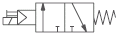 3/2-way valve, normally closed, indirect solenoid actuated