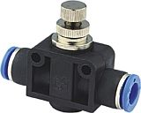Picture of unidirectional flow control valve plastic, push-in, with control knob setting