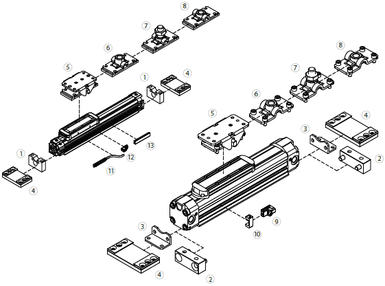 Accessories for rodless cylinder series S1 Accessories for rodless cylinder series S1