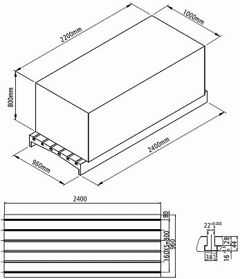 Rozmery stola stroja VB-1000A