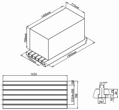 Rozmery stola stroja VB-715A